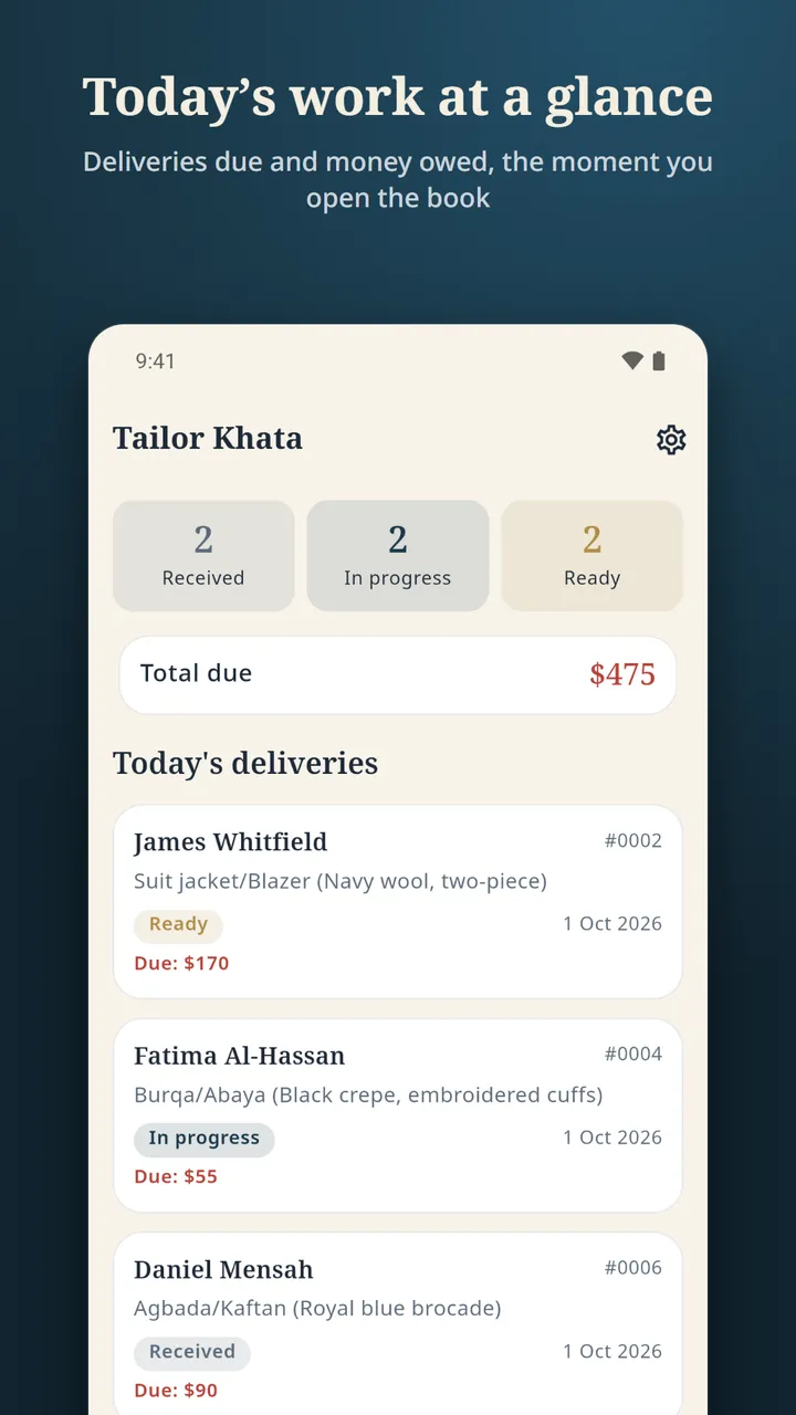 Tailor Book screenshot 1