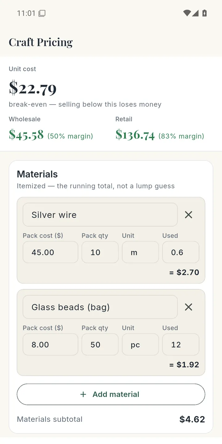 Handmade Pricing screenshot 1